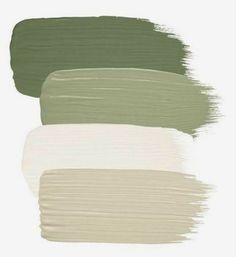 four different shades of green paint on a white background with the same color in it