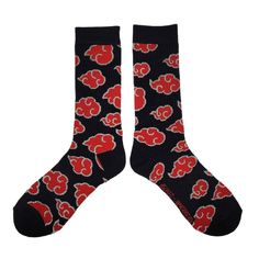 Join the ranks of the powerful Akatsuki organization with the Naruto Shippuden Akatsuki Cloud Pattern Adult Unisex Graphic Single Set Premium Crew Socks, featuring a stylish and bold pattern of the infamous red clouds that will elevate your ninja look to the next level, direct from our line of Officially Licensed Naruto Shippuden Merch! Crochet Akatsuki Cloud, Akatsuki Pattern, Naruto Merch, Akatsuki Shirt, Naruto Socks, Naruto Shoes, Anime Socks, Naruto Merchandise, Red Cloud