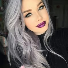 Tricolor Hair, Red Hair Shampoo, Charcoal Hair, Grey Hair Color Silver, Grape Crush, Grey Hair Wig, Grey Hair Care, Long Straight Wig, Ombre Lace Front