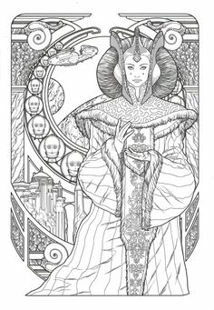 an adult coloring book with the title, star wars princess leila and her companions