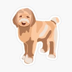 a brown dog sticker on a white background