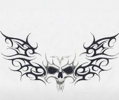 Tattoos Emo, Skull Drawing Tattoo, Y2k Stuff, Waist Tattoos, Tattoo Flash Art