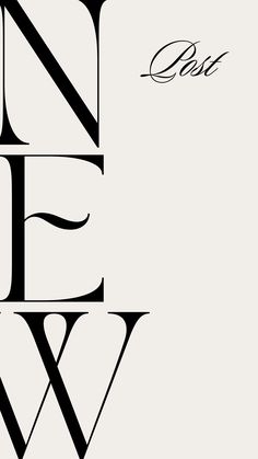 a black and white image of the letters n e w