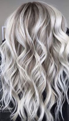 Silver Ash Blonde Hair Balayage, Ice Blonde Hair Balayage, Icy Blonde With Lowlights, Ice Blonde Hair With Lowlights, Icy Platinum Blonde Hair With Lowlights, Blonde Gray Hair Color Ideas, White Blonde Hair With Lowlights, Icy Ash Blonde Hair, Dimensional Platinum Blonde