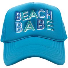 Get ready to radiate beachy vibes with our Beach Babe Wholesale Foam Trucker Hat! The all-caps "BEACH BABE" embroidery in multiple vibrant colors adorns this foam hat, bringing a splash of playful charm to your beach ensemble. Originally a hit on our old hats, this beloved design now graces our new foam collection, available in both blue and white variations. Perfect for those craving the sun, sand, and sea, this foam trucker hat seamlessly blends comfort with a trendy beach aesthetic. Channel y Adjustable Flat Brim Trucker Hat For Beach, Carefree Style, Popular Hats, Caps Font, Women Trucker, Practical Fashion, Sand And Sea, Trendy Beach, Wide Brim Sun Hat