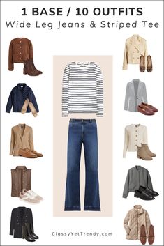 Home - Classy Yet Trendy Capsule Wardrobe French Style, Buy Outfits, Black Pants Outfit, Wide Leg Jeans Outfit, Classy Yet Trendy, Jeans Outfit Winter, Multiple Outfits