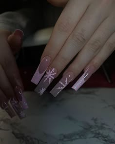 Long Acrylic Nail Designs, Winter Nails Acrylic, Girly Acrylic Nails, Simple Acrylic Nails, Y2k Nails, Long Acrylic Nails Coffin, 2022 Christmas