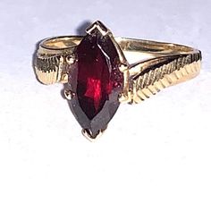 Marquise Garnet 14k Yellow Gold Total Weight 3.21 Size 6 Nice Condition, Light Wear. Red Garnet Ring, Garnet Ring, Garnet Rings, Cheat Sheet, Red Garnet, Jewelry Inspo, Womens Jewelry Rings, Red Gold, Garnet