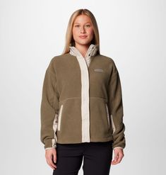 Welcome chilly weather in this warm fleece jacket with an adjustable drawcord hem and stretch binding at the cuffs that keep out the cold. Chilly Weather, Color Stone, Holiday Deals, Columbia Sportswear, Stay Cozy, Outerwear Coats, Fleece Jacket, Vest Jacket, Binding