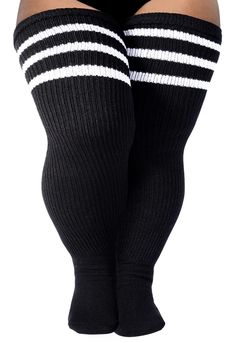 PRICES MAY VARY. Designed for European Plus Sizes: Say goodbye to Asian sizes thigh highs, our thigh high socks plus size are everything you and those beautiful legs ever needed! Heel to Top Length is about 35'', and the stretched length is up to amazing 42'', The width is about 7", and the stretched width is up to amazing 39". Recommended: Designed for upper thighs that measure 25 inches or larger, if not I think these plus size thigh high socks will be too big for you. Coming with Adjustable T Socks Over Leggings Plus Size, Crochet Plus Size Thigh High Socks, Thigh Belts, Plus Size Thigh High Socks, Thigh High Socks Plus Size, Rosie The Riveter Costume, Plus Size Thigh, Leg Warmer, Stockings Legs