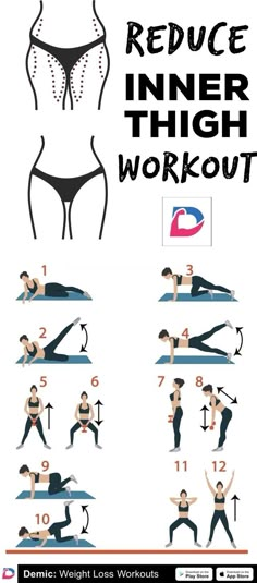 the instructions for how to do an inner thigh workout