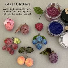 there are many different types of glitters on the table