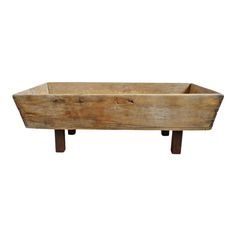 an old wooden trough is shown on a white background