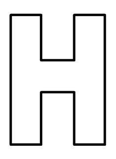 the letter h is shown in black and white