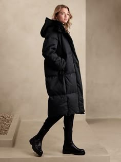 Women’s Puffer Coats, Puffer Jacket Outfit Winter Style, Long Puffer Jacket Outfit, Long Black Puffer Coat, Puffer Coat Outfit, Puffy Winter Coat, Oversized Puffer Coat, Puffer Jacket Outfit, Long Puffer Jacket