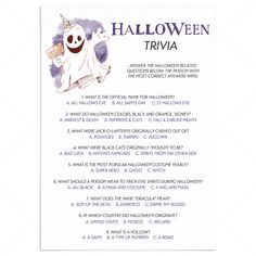 a halloween trivia with an image of a ghost