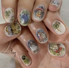 #nailart #naildesign #aesthetic #keşfet #makeup #dior #lipgloss #makeuplover Goblincore Nails, Animal Crossing Nails, Dior Lipgloss, Makeup Dior, Kutek Disney, Hippie Nails, Gel Nail Strips