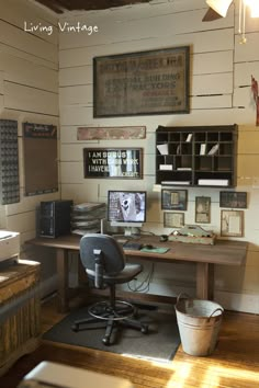 a home office with an old fashioned desk