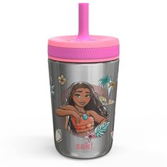 This fun straw tumbler will keep kids hydrated without any fuss! You can prevent messes and spills with a cup that won't leak: the attached straw has a valve that allows easy access to water, but won't drip when the tumbler is tipped over. The antimicrobial straw also prevent the spread of bacteria! A screw-on lid means a secure fit, and vacuum insulation will prevent condensation from forming on the outside of the cup, in addition to keeping drinks cold. Perfect for young toddlers graduating fr Dr Belongings, Barbie Party Decorations, Fun Straws, Kids Dining, Toddler Cup, Disney Princess Artwork, Straw Tumbler, Straw Cup, School Things