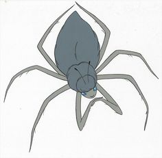 a drawing of a spider with blue eyes