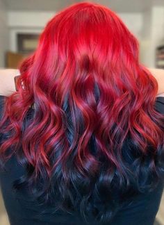 Halo Hair Color, Underdye Hair, Reverse Ombre Hair, Black Hair Ombre, Red Balayage Hair, Red Hair Looks, Reverse Ombre