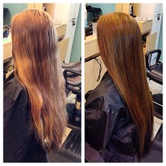 Before and after color correction by Karesha Before And After Color Correction, Hair Styles Color, Hair Extentions, Color Correction, Colour Images, Long Hair