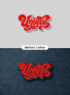 the before and after photoshopped logo design for an apparel brand, which has been changed