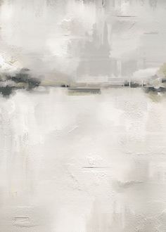 an abstract painting with white and grey colors