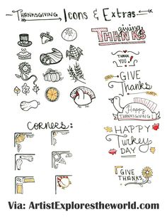 November Planner Doodles, November White Board Ideas Calendar, November Calendar Ideas White Board, Thanksgiving Doodles Easy, November White Board Ideas, Thanksgiving Doodles, Fall Doodles Bullet Journal, Thanksgiving Doodles Bullet Journal, November Page Bullet Journal