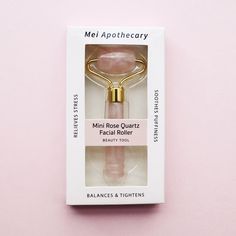 Elevate your skincare routine with the Mei Apothecary Mini Rose Quartz Roller Beauty Tool. Face rolling is an ancient beauty ritual that has been practiced for centuries, starting with Chinese royalty. It is the perfect complement to any serum, oil, moisturizer or mask. The Mini Rose Quartz Roller Beauty Tool is travel-sized and great to keep in your purse, at your desk or even in your gym bag. Our easy-to-hold handle with tarnish-proof metal makes it convenient to use on-the-go. The mini rose q Chinese Royalty, Rose Quartz Facial Roller, Facial Puffiness, Rose Quartz Roller, Quartz Roller, Gua Sha Tools, Body Moisturizers, Ancient Beauty, Facial Roller