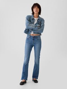 Mid Rise Baby Boot Jeans Mid Rise Jeans Outfit, Gap Jeans Women, Jeans Look, Jeans Mid Rise, Bootcut Jean, Boot Jeans, Baby Boots, Gap Jeans, Mid Rise Jeans