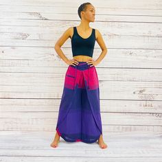 "Waist: Approx.18\" to 36\" Hip: Approx. 22\" to 44\" Length: Approx. 35\" Inseam: Approx. 26\" Material: 100% Organic Cotton Handmade in Nepal This Cotton Solid Double-layer Palazzo Pants has elastic back waistband and has been made in Nepal using high-quality organic cotton and is breathable, perfect for outing, meditation, yoga. Due to the different monitor and light effect, the actual color of the item might be slightly different from the colors showed on the pictures. Since, these pants are Bohemian High-waisted Wide Leg Pants With Pockets, Baggy High-waisted Harem Pants For Beach, Bohemian Wide Leg Pants With Pockets, Loosely Fitted High-waisted Harem Pants For Yoga, Bohemian Multicolor High-waisted Pants, Pink Summer Harem Pants, Multicolor Harem Yoga Bottoms, Multicolor Harem Pants For Beach, Bohemian Parachute Pants For Yoga