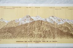 an image of a mountain range with mountains in the background and numbers on each side