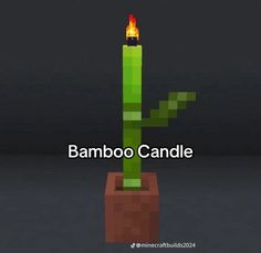 a bamboo candle with the words bamboo candle on it in front of a dark background