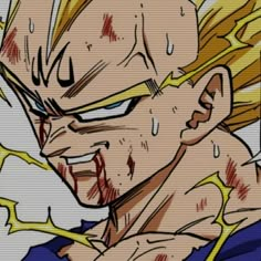 an image of the character gohan from dragon ball zokue, with his eyes closed