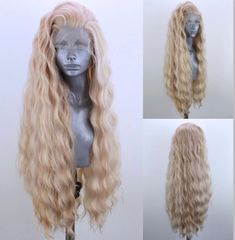 PRICES MAY VARY. Synthetic Hair Heat Resistant Up To 160 Degrees lace front wigs straight wigs with high quality Same Color And Hair Style As Pic Average Cap Size(22.5Inch) With Adjustable Straps and 3 Combs Easy to Take High quality swiss lace, strong and soft, never hurt skin. 
 Hair Material:100% High Quality Heat Resistant Synthetic Hair Fiber 
 Cap Size: FLEXIBLE & ADJUSTABLE-Average Cap Size(22.5Inch) With Adjustable Straps and 3 Combs. 
 Hair Color:Gloden Blonde 
 Hair Style:Natural Curly Webster Wigs, Natural Curly Wig, Long Hair Wigs, Beautiful Wigs, White Blonde, Bleach Blonde, Long Wavy Hair, Blonde Wig, Long Wigs