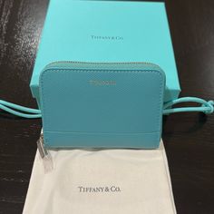 Brand New As Pictured. Comes With Care Card, Dust Bag And Box. Tiffany & Co., Dust Bag, Bag Lady, Brand New, Wallet, Blue, Women Shopping, Color