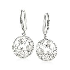 Ross-Simons Sterling Silver Sea Life Earrings – Just Jill Shop Sand Dollar Earrings, Jellyfish Pendant, Sand Dollar Pendant, Silver Sea, Sterling Silver Drop Earrings, Household Products, Timeless Jewelry, Earring Sale, Small Earrings