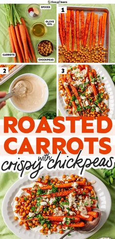 roasted carrots with crispy chickpeas and ranch dressing