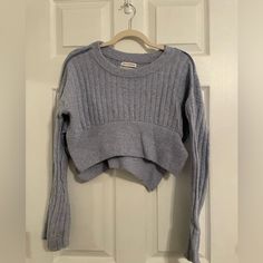 Never Worn Cropped Pullover, Pullover Sweater, Pullover Sweaters, Urban Outfitters, Color Blue, Women Shopping, Blue, Color