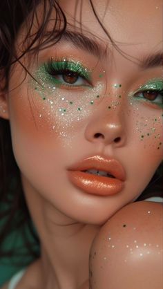 Magical Makeup Looks, Glitter Eyeshadow Ideas, Vine Makeup, Mystical Makeup, Festival Make Up, Make Your Eyes Pop, Eyeshadow Ideas, Holiday Makeup Looks, Rave Makeup