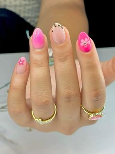 Funky Biab Nails, Pink Nail Inspo, Pink Tip Nails, Teen Nails, Hello Nails, Simple Gel Nails, Girly Acrylic Nails