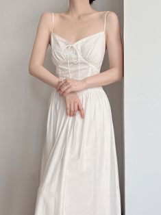 Get trendy with Dream Moon Cami Dress - Dresses available at Peiliee Shop. Grab yours for $42 today! Dream Moon, Simple White Dress, White Vintage Dress, Runway Fashion Couture, Sleeveless Skirt, Cotton Dress Summer, Hippie Dresses, Summer 2023, Cami Dress