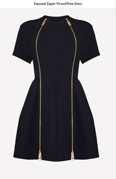 Dress With Zipper In Front Style, Plus Size Skater Dress, Prada Dresses, Stylish Work Attire, Zipper Dress, Classy Dress Outfits, Classy Work Outfits, Looks Chic, Work Outfits Women