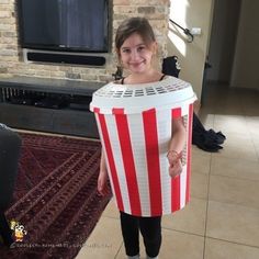 What a Cool DIY Popcorn Costume AND Ceiling Lampshade! Nascar Costume