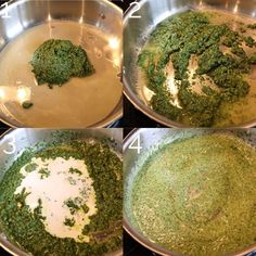 steps to make pesto sauce in a pan