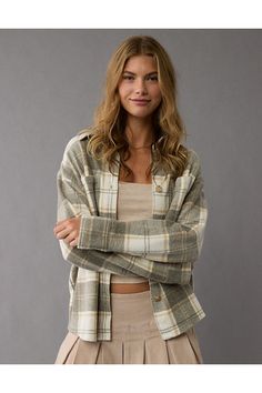 Super soft plaid fleece/Collared neck/Button-up front/Chest patch pockets/Curved hem/This is Real Good: Made with the planet in mind & a promise to continue to do better. Fishing Jacket, White Jeans Men, Womens Pjs, Fleece Plaid, Athletic Fit Jeans, Plaid Shacket, Graphic Tee Dress, Mens Loungewear, Costume Shop