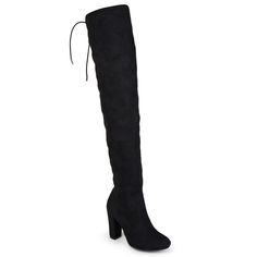 Step into the chicest style this season with over-the-knee boots by Journee Collection. A structured pump design shows off sky-high faux fabric shafts that rise over the knees. Round toes and chunky high-heels finish the look. At Journee Collection, our boot styles will have your outfit looking even better than before. They will give you that finishing touch that will have your outfit looking straight out of a magazine. Women's Over The Knee Boots, Knee High Heels, Faux Suede Boots, Chunky Heels Boots, Chunky High Heels, Wide Calf Boots, Block Heel Boots, Comfortable Boots, Only Shoes