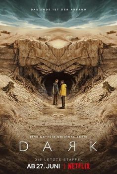 the poster for dark is shown with two people standing in front of a cave