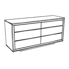 a line drawing of a dresser